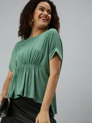 Women Green Solid Kaftan Top