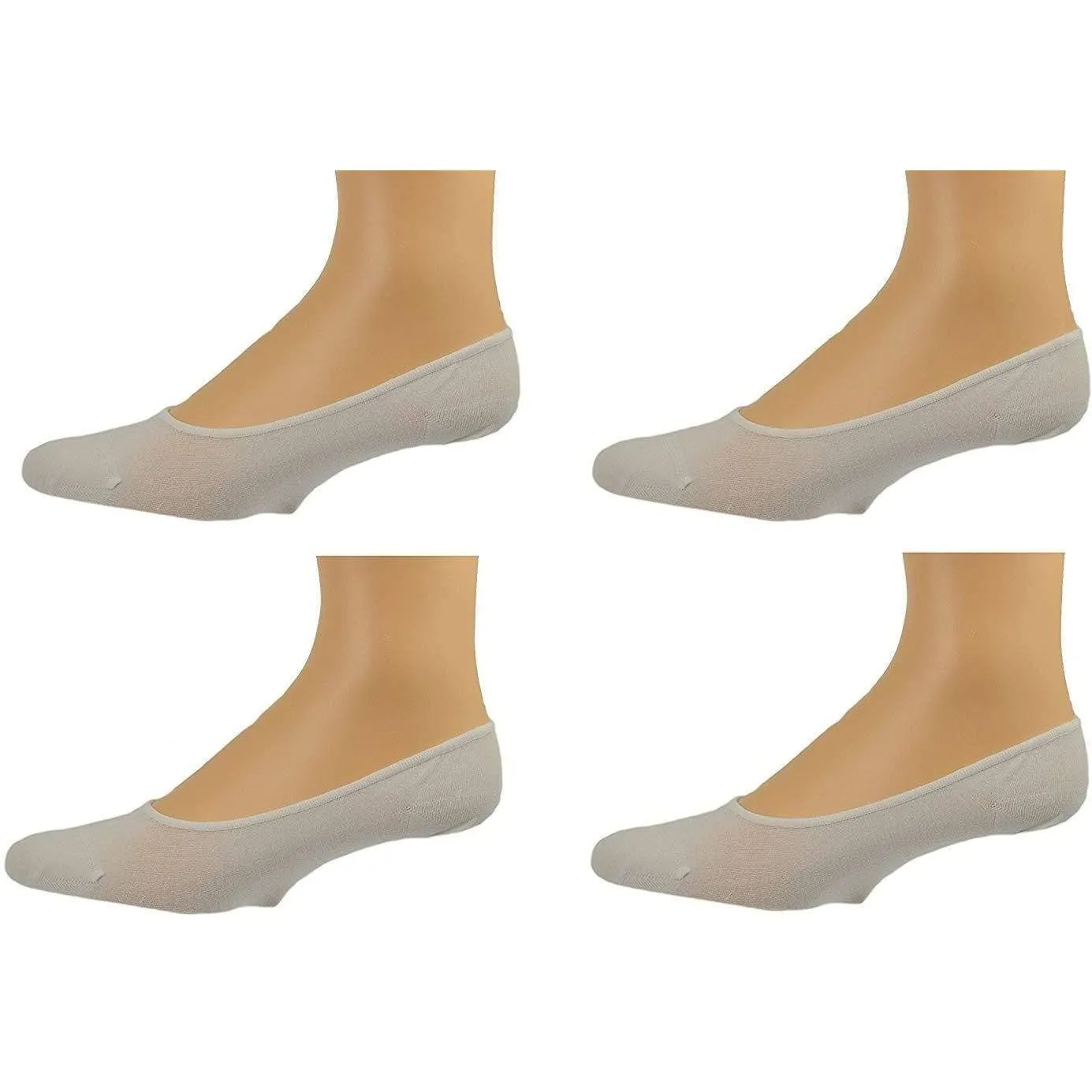 Women's Premium Bamboo No Show Low-Cut Seamless Toe liners Socks-4 Pairs Pack