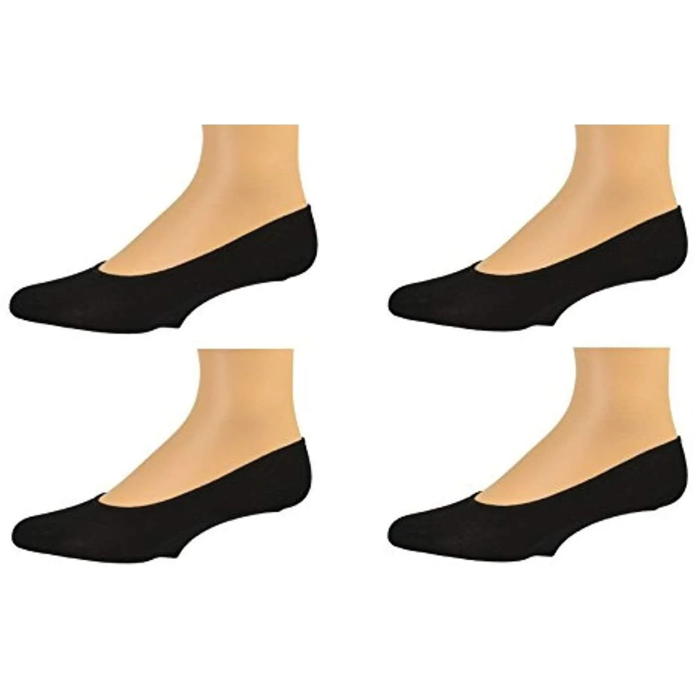 Women's Premium Bamboo No Show Low-Cut Seamless Toe liners Socks-4 Pairs Pack