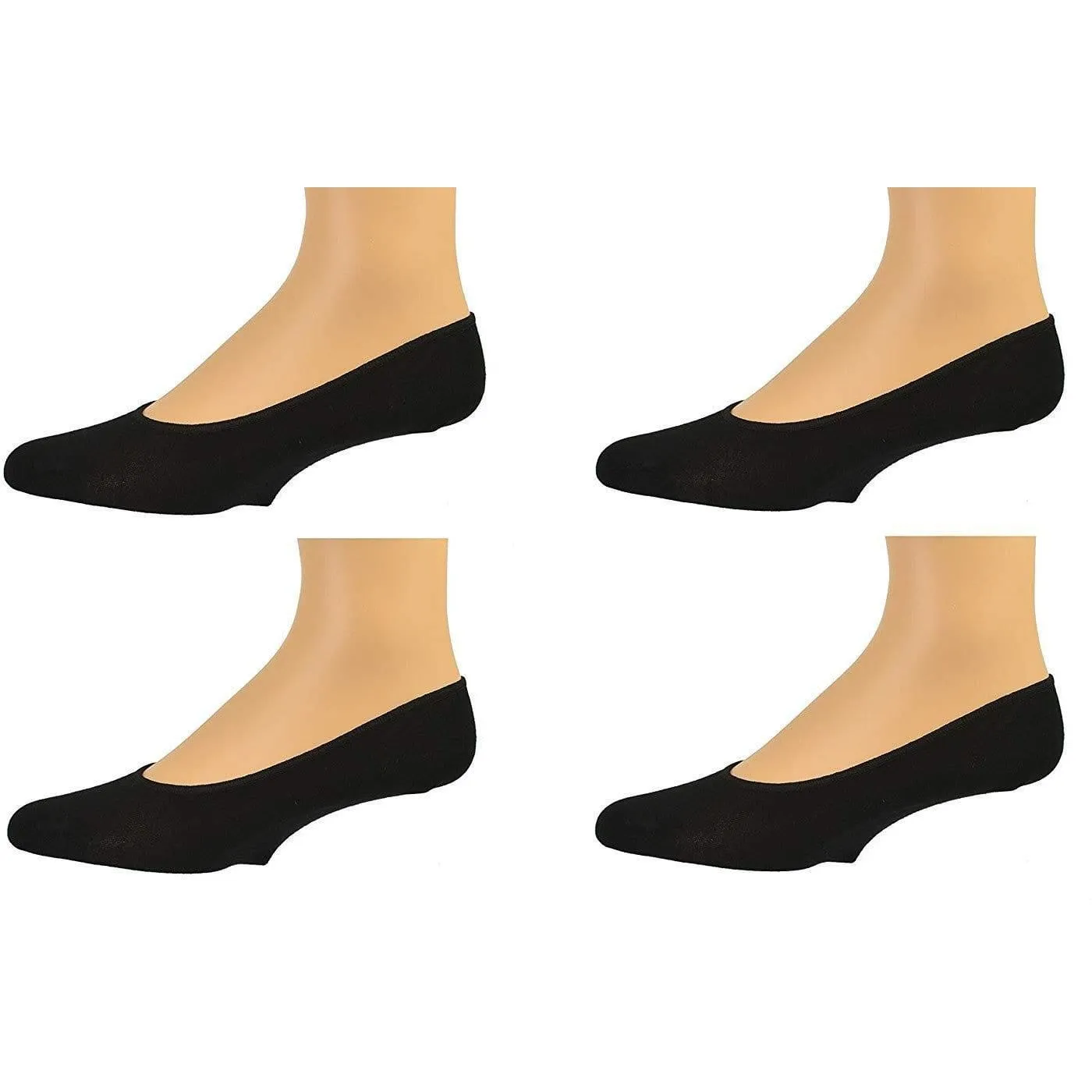 Women's Premium Bamboo No Show Low-Cut Seamless Toe liners Socks-4 Pairs Pack