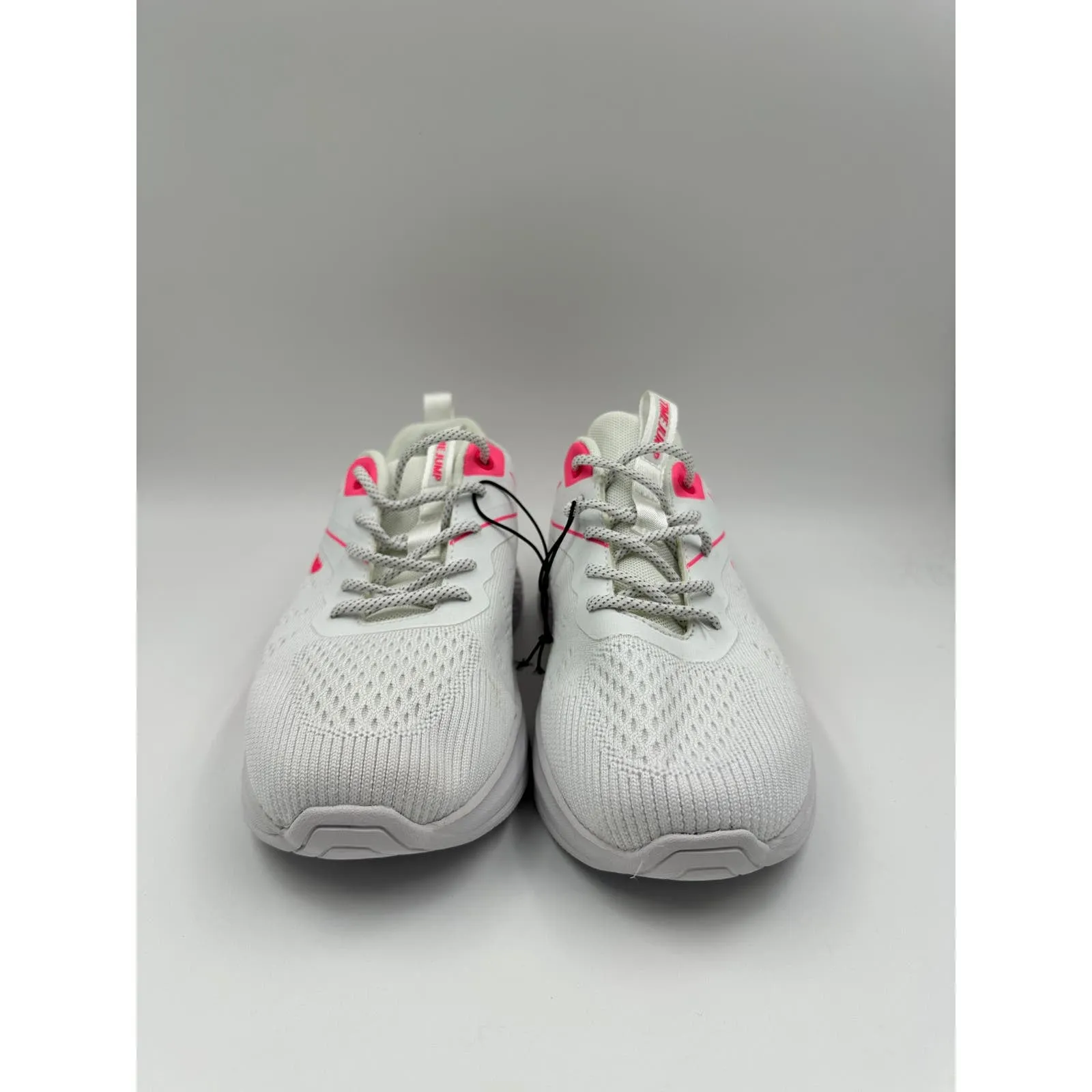 Women's Size 9, White Sneaker with Pink Accents and White & Gray Laces