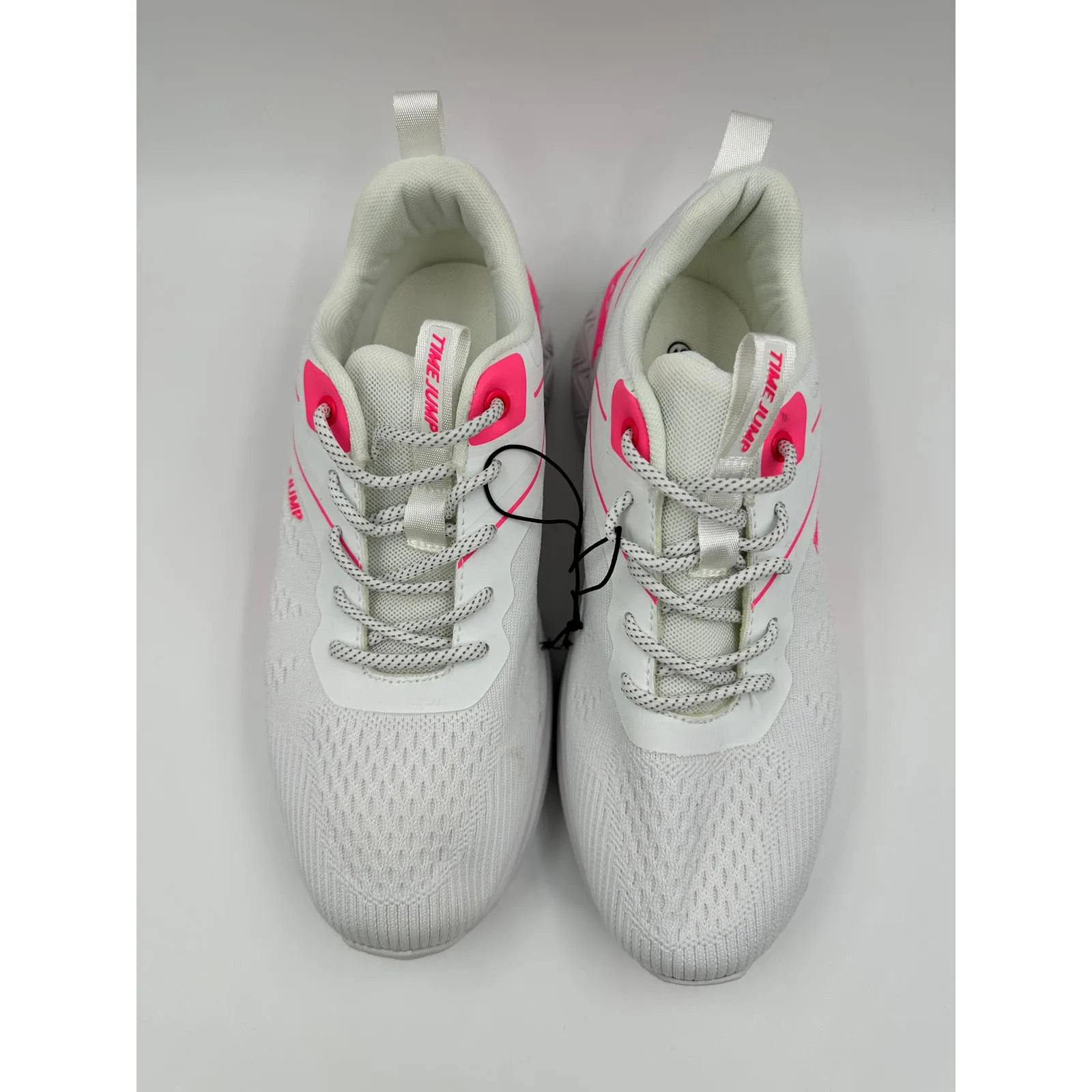 Women's Size 9, White Sneaker with Pink Accents and White & Gray Laces