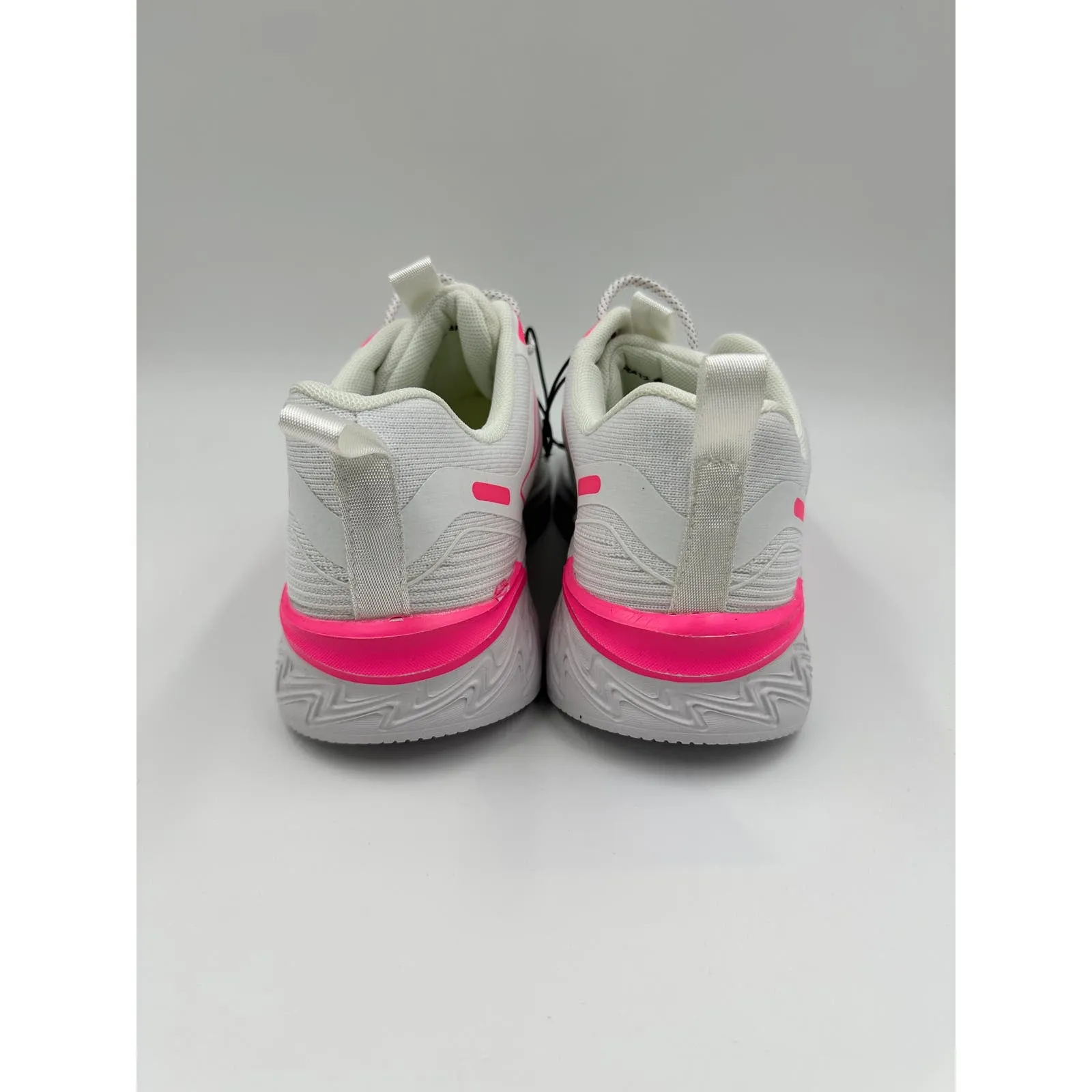 Women's Size 9, White Sneaker with Pink Accents and White & Gray Laces