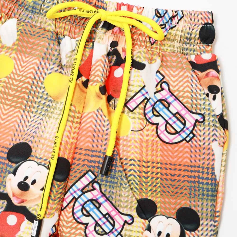 Yellow Mickey Mouse Printed Joggers