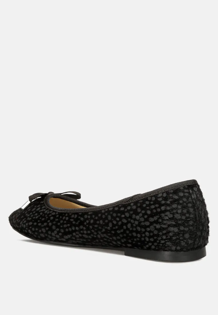 Ziggy Animal Print Flat Bow Ballerinas