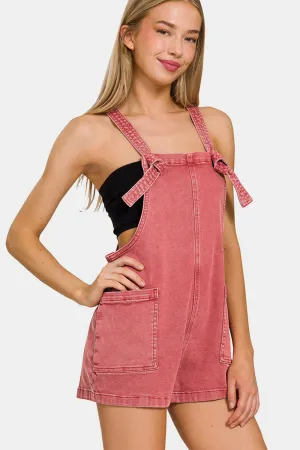 Ziggy Washed Knot Strap Rompers